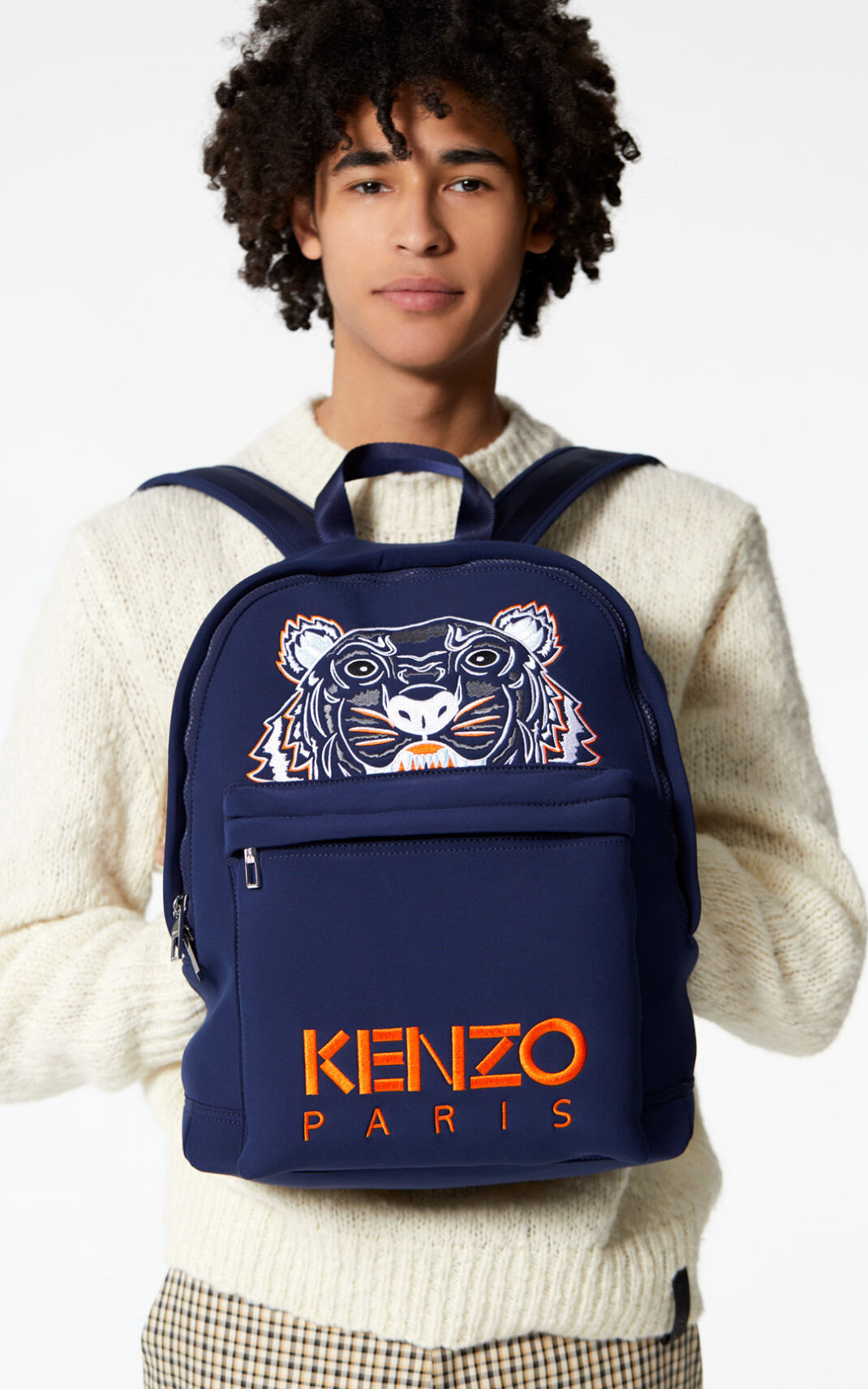 Sac À Dos Kenzo Large Neoprene Tiger Homme Bleu Marine Bleu | RUMJ-72518